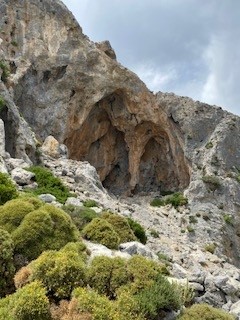 The caves at the top of Telendos Island